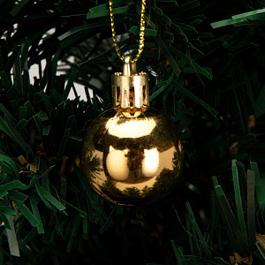 Декоративное украшение Набор шаров 12шт 3см серия Золотая микс пластик 000000000001224099