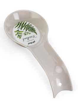 Подставка для ложки 20х8х3,5см PHIBO с декором светло-серый пластик 000000000001229614