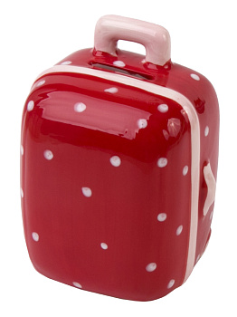 Декоративная копилка Красная в горошек из керамики / 10х9х6см арт.76546 000000000001195733