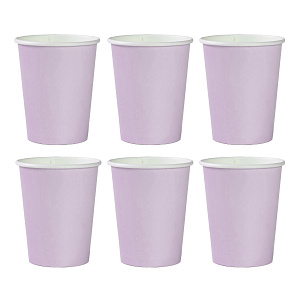 Набор стаканов бумажных 6шт 250мл Веселая Затея Пастель лаванда 000000000001211901