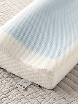 Подушка анатомическая 50x30x10/7см DE'NASTIA Dream мемори с валиком с охлаждающим гелем белый полиэстер/пенополиуретан 000000000001226890