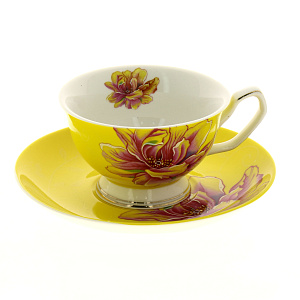 Чайная пара (чашка 200мл) BALSFORD Палитра Шиповник сан фарфор 000000000001183423