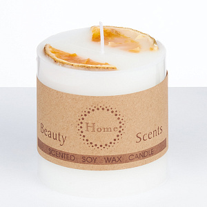 Свеча 7х7,5см классическая колонна Кофе 000000000001209188