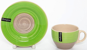 Пара чайная 250мл/блюдце ELRINGTON АЭРОГРАФ зелёный керамика 000000000001205667
