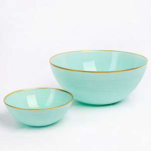 Салатник 21см GLASSCOM золотая кайма menthol стекло 000000000001213163