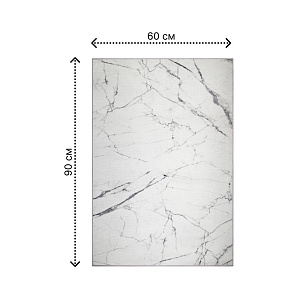 Ковер универсальный 60х90см LUCKY МРАМОР белый хрустальный бархат 000000000001222868