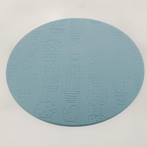 Салфетка сервировочная DE'NASTIA D36см кактусы 100%ЭВА голубой E000086 000000000001199301