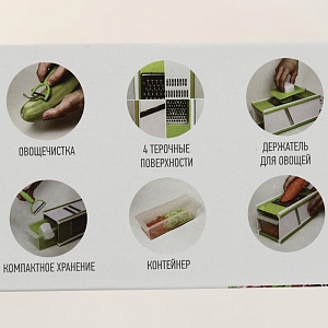 Терка APOLLO "Tower" (4 режущие поверхности+держатель д/продуктов +хранение+контейнер+овощечистка) пищевой пластик ABS НЖС 304 НЖС 201 TWR-20 000000000001201031