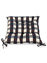 Подушка на стул 40x40см Клетка крупная сине-серый полиэстер 000000000001228081