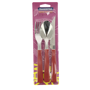 Набор столовых приборов 3 предмета TRAMONTINA красный нержавеющая сталь 000000000001205499