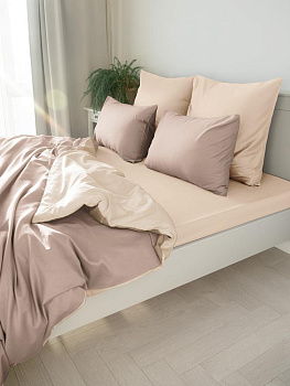 Проcтыня 250x240см DE'NASTIA NEW сатин молочный хлопок 000000000001215799