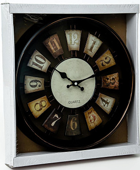 Часы настенные 30,5х30,5х4,5см GUTERWAHI круглые Рим темный 000000000001213648