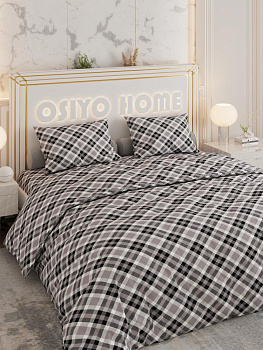 Комплект постельного белья Евро LUCKY (пододеяльник 200х220см, простыня 220х240см, наволочки 50х70см-2шт) Шотландская клетка поплин хлопок 000000000001225193