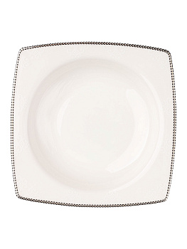 Тарелка суповая 23см 370мл DE'NASTIA MARE белая с черной каймой фарфор 000000000001209945