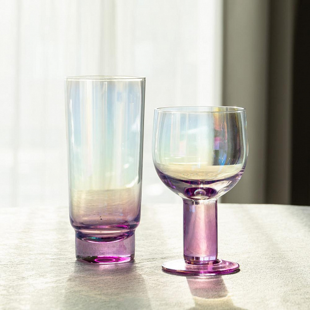 Бокал для вина 250мл LUCKY Модерн толстая ножка фиолетовый стекло 000000000001220577