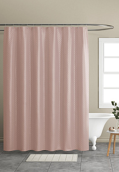 Шторка для ванной 200х180см DE'NASTIA Diamond розовая 100% полиэстер 000000000001213238