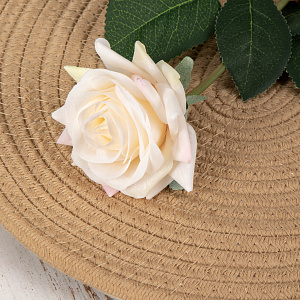 Цветок искусственный Роза Real Touch 42,5см персиковая 000000000001218366