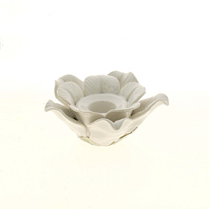 Подсвечник декоративный белый из фарфора без свечи / 11,5x11,5x3,5см арт.76825 000000000001171517