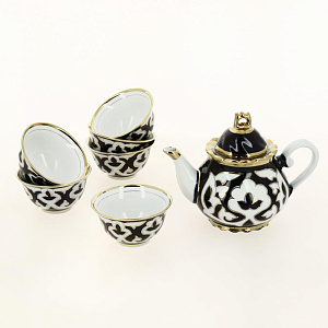 Сервиз чайный Пахта 7 предметов на 6 персон ASIA PORCELAIN с титановым напылением фарфор 000000000001204892