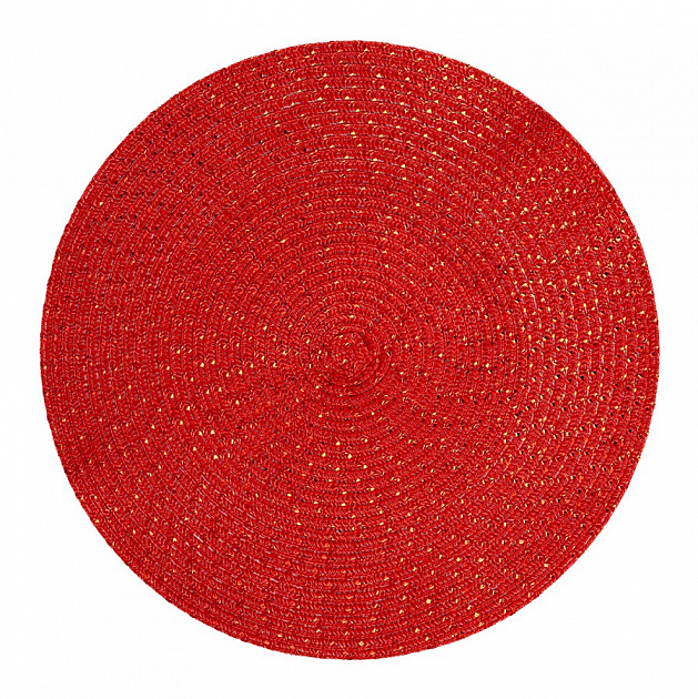 Салфетка сервировочная 36см LUCKY круглая красный полиэстер 000000000001209690