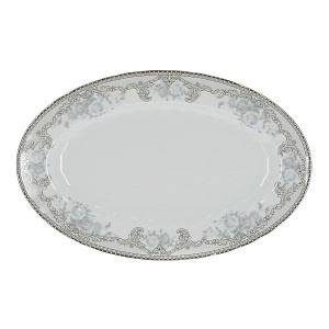 Овальное блюдо Платиновый вензель Porcelaine Czech Gold Hand s.r.o., 32 см 000000000001136179