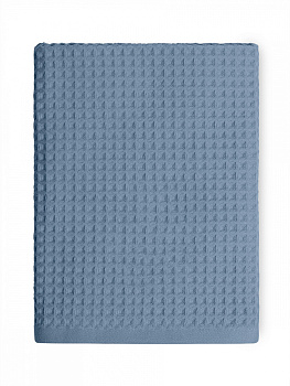 Полотенце вафельное 70x140см DE'NASTIA для бани/сауны 300гр синий хлопок 000000000001228550