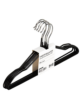 Набор вешалок детской одежды 5шт 30см FORA kids черный металл с ПВХ покрытием 000000000001228140