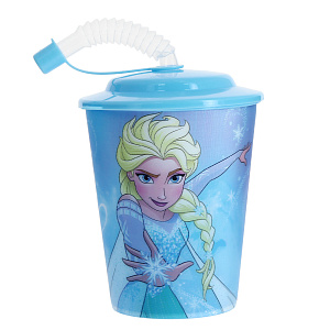 Бокал с крышкой и трубочкой Холодное сердце, 400мл 000000000001169406