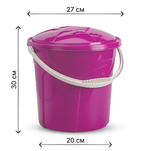 Ведро 10л с крышкой в ассортименте полиэтилен 000000000001226278