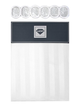 Штора для ванной 180х180см LUCKY СТРАЙП с кольцами белый полиэстер 000000000001228460