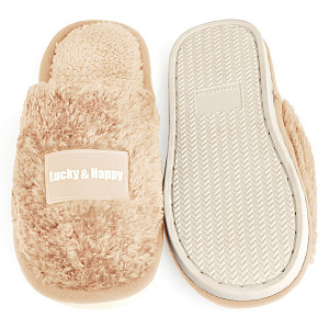 Туфли домашние-тапки р.36-37 LUCKY молочный шерпа полиэстер 000000000001220272