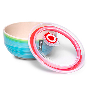 Салатник 15см/800мл ELRINGTON АЭРОГРАФ Зелень лета с крышкой керамика 000000000001211170