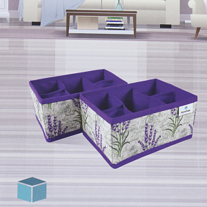Набор органайзеров для хранения 2шт 5 секций 21x14x10см РУТАУПАК ЛАВАНДА 000000000001211977