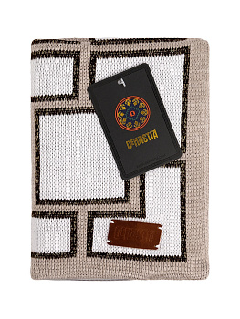 Наволочка декоративная 45x45см DE'NASTIA Геометрия квадраты белый/бежевый акрил 000000000001221465