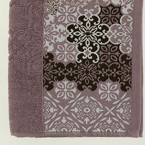 Полотенце 70х130см Dina Me бордюр мозайка темно-розовое 100% хлопок 000000000001208700