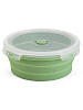 Контейнер складной 800мл круглый оливковый силикон