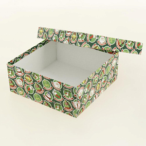 Коробка подарочная 17x17x7см РУТАУПАК Праздничный Круговорот квадратная 000000000001208369