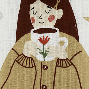 Полотенце кухонное 35х60см Доляна Дома не скучно 160гр 100%хлопок 000000000001206673