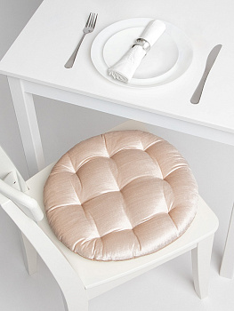 Подушка декоративная D40см DE'NASTIA бархатная универсальная молочный 60%хлопок/40%вискоза P111179 000000000001205570