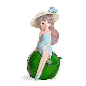 Фигура декоративная 14см Девушка с фруктом 000000000001219430