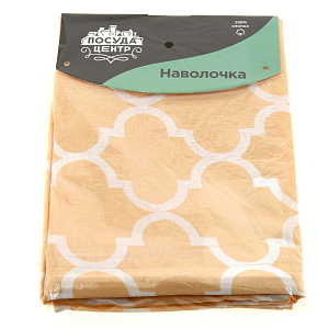 Наволочка 45х45см ПОСУДА ЦЕНТР коралл с узор хлопок 000000000001189032