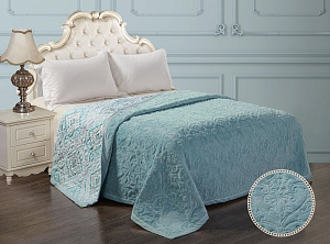 Плед 220*240 Альбина(Цвет-Морская волна)верх:100%Велсофт,низ:70%Хлопок/30%Вискоза.Наполнитель:100%экофайбер.SR56-201-2.2 000000000001200031