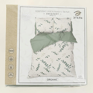 Комплект постельного белья 1,5-спальный Этель Эвкалипт вид 1 пододеяльник143х215см простыня150х214см наволочки70х70см-2шт 125гр поплин 100%хлопок 000000000001206695