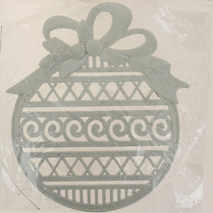 Декоративное украшение 18,5см Шар плоский белый пластик R010520 000000000001191498