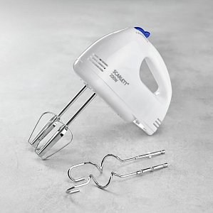 Миксер SCARLETT SC-HM40S03 4 насадки 7 скоростей белый 000000000001174496