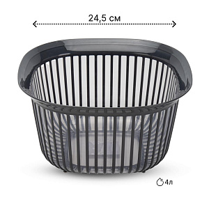 Миска 4л 25х25х14см квадратная двухцветная в ассортименте пластик 000000000001226460