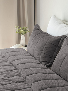 Наволочки декоративные 50x70см 2шт DE'NASTIA графит вельвет полиэстер 000000000001229000