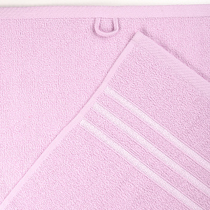 Полотенце махровое 50х90см DINA ME бордюр с 3 полосками сиреневое/лиловое плотность 380гр/м 100%хлопок 000000000001210284