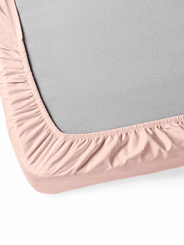 Простыня на резинке 180x200+25см DE'NASTIA розовая трикотажная 100% хлопок 000000000001211330