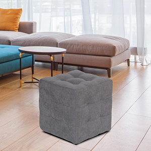 Пуф 40х40х42см DREAMBAG Лотос серый велюр 000000000001211374